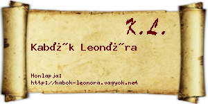 Kabók Leonóra névjegykártya